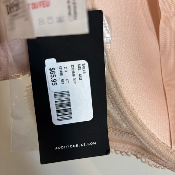 DEESSE Sz 44D Padded Underwire Baconette Style Lace Trimmed Bra in Beige NEW - Picture 8 of 9